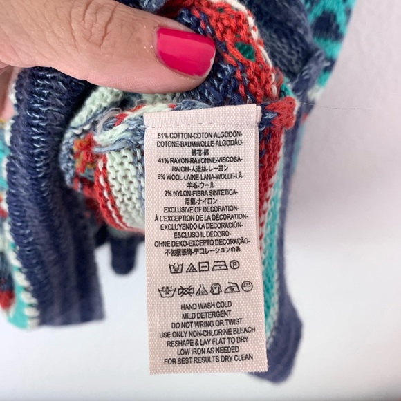 Free People Rare Hearts Stripe Knit Tunic Sz M - Picture 11 of 16